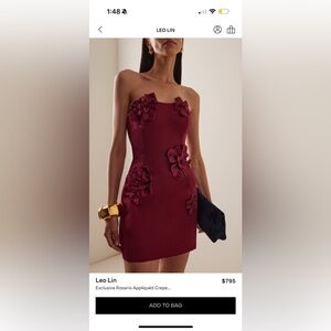 Leo Lin Exclusive Rosario
Appliquéd Crepe Bustier mini dress
